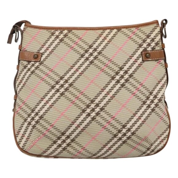 BURBERRY Nova Check Blue Label Shoulder Bag Canvas Beige - Picture 2 of 16